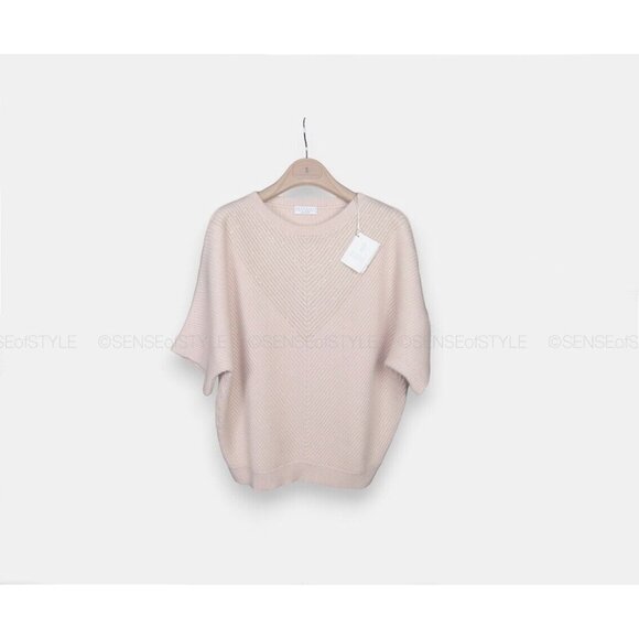 Brunello Cucinelli Women's Cashmere Sweater Monili  Trim Pink Pullover Size S - Picture 2 of 7